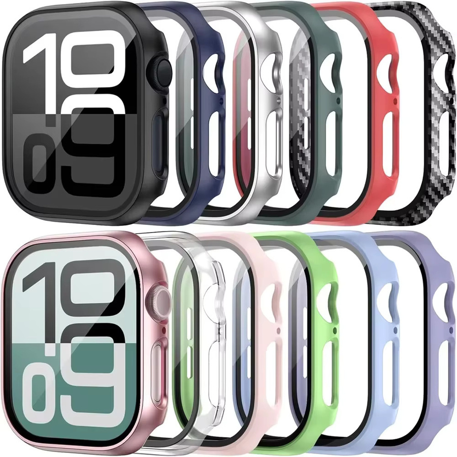 Displayschutzhülle aus gehärtetem Glas für Apple Watch Modelle 49 mm, 46 mm, 45 mm, 44 mm, 42 mm, 41 mm und 40 mm in Transparent - Bild 2