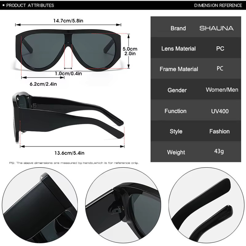 SHAUNA Sonnenbrille Pilot, Vollrand, Rot Grün, Unisex, Kunststoff - Bild 5