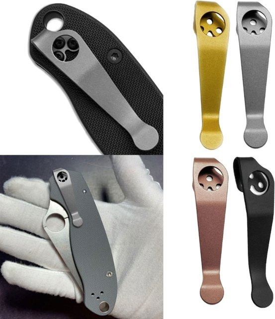 OOTDTY Rückenclip aus Titanlegierung für DIY-Klapptaschenmesser in Schwarz - Bild 1