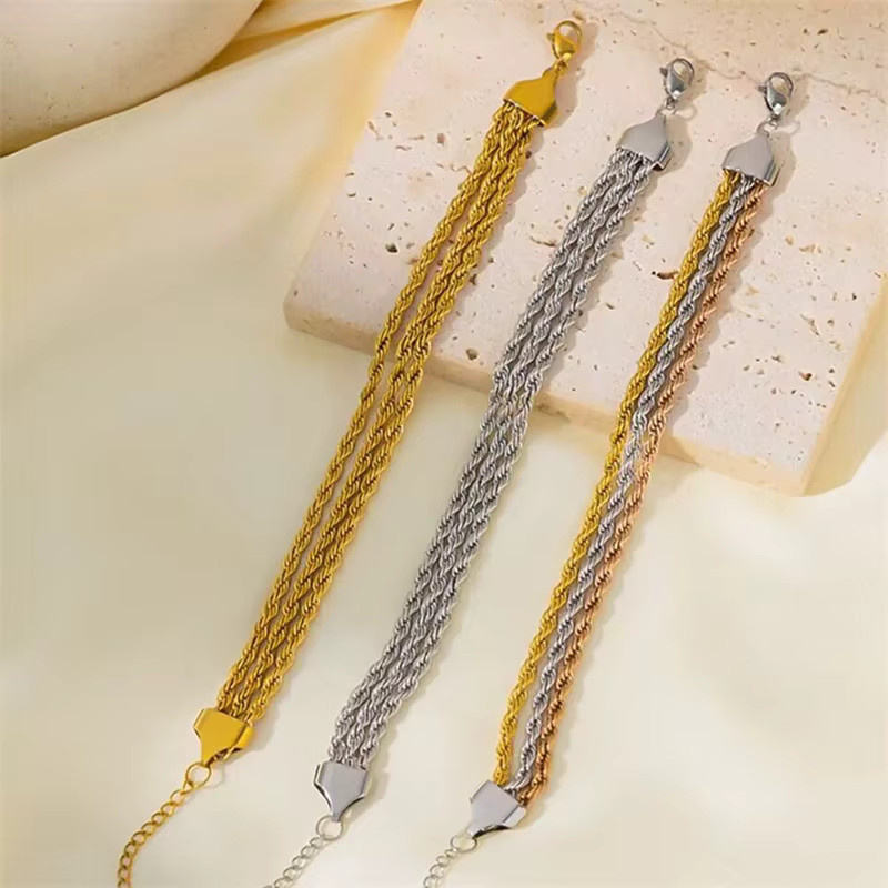 EILIECK Kettenarmband, 3-farbig, Edelstahl, Damen - Bild 2