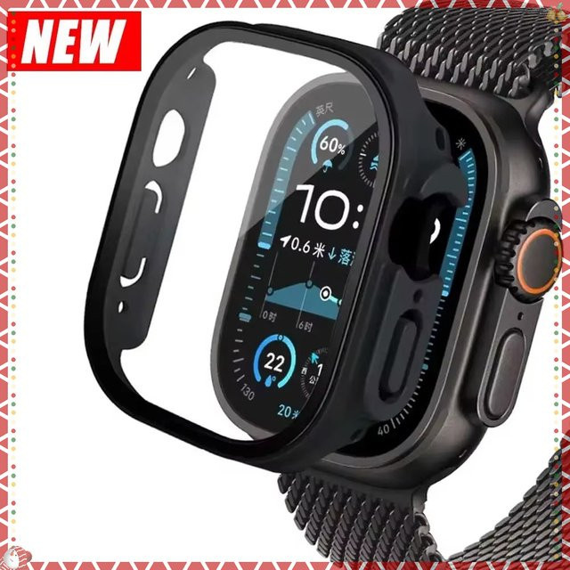 Smartwatch Zubehör, Gehäuse mit Displayschutz, Schwarz, Silikon - Bild 1