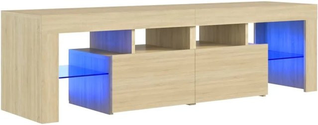 vidaXL TV-Schrank mit LED-Beleuchtung in Sonoma-Eiche, B/T/H: 140 x 36,5 x 40 cm - Bild 1