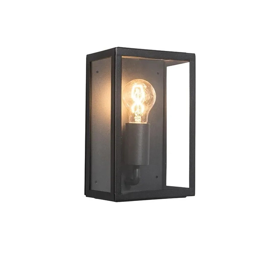 QAZQA Industrielle Außenwandleuchte Rotterdam 2 in Schwarz aus Edelstahl und Glas mit IP44 Schutz, dimmbar, E27, quadratisch, B/T/H: 16,0 x 25,5 x 60,0 cm - Bild 2