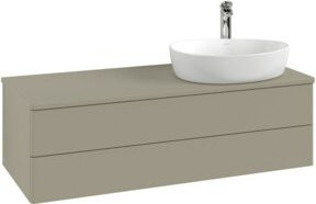 V&B Waschtischunterschrank Antao mit Frontstruktur und Beleuchtung, Farbe: Blau, B/T/H: 120 x 50 x 50 cm - Bild 1