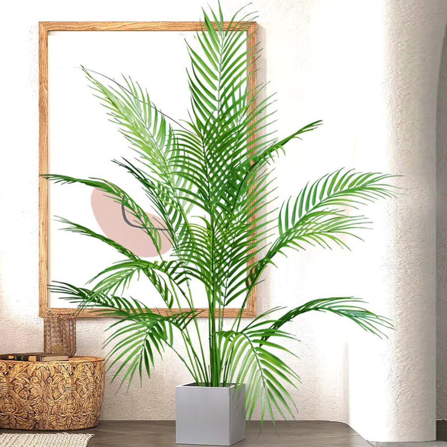 Künstliche Palme von Kmitang in Grün, tropische Dekorpflanze aus Kunststoff für Zuhause, Büro und Garten, Höhe: 50 bis 88 cm - Bild 2