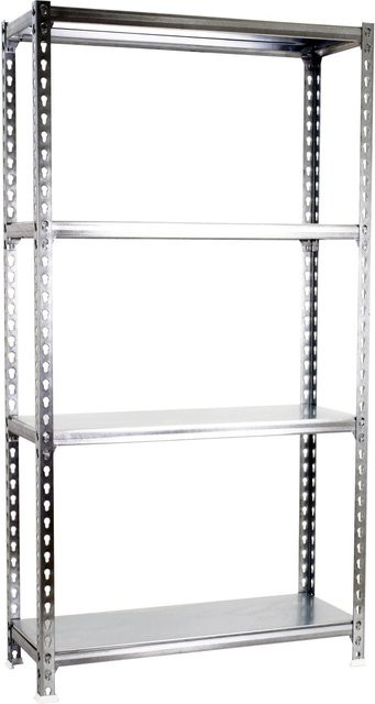 PROREGAL Schwerlastregal Mid Metal Shark, Farbe Silber, H x B x T: 150 x 110 x 30 cm, Fachlast 200 kg, pulverbeschichtet, Metall - Bild 1