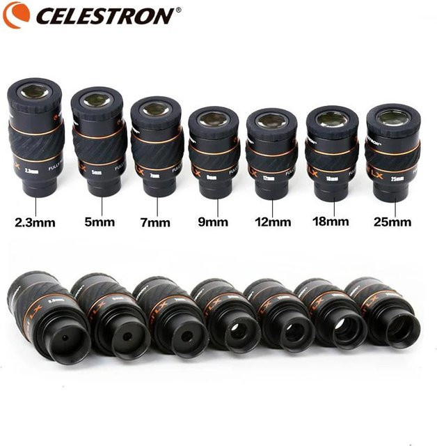 Celestron X-CEL LX Okularset Weitwinkel 60 Grad in Schwarz, 1,25 Zoll / 31,7 mm, Set mit 2,3 mm, 5 mm, 7 mm, 9 mm, 12 mm, 18 mm und 25 mm - Bild 1
