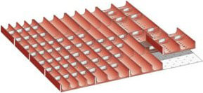 Lista Set Mulden 36x36E Rot aus Kunststoff B/T/H: 61,2 x 61,2 x 5,0 cm - Bild 1