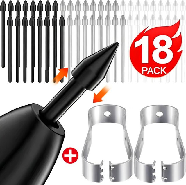 Samsung Ersatz-Tablet-Stiftspitzen für Galaxy S Pen Tab S7 S8 S9 in Schwarz inklusive Metall-Pinzetten-Set - Bild 1
