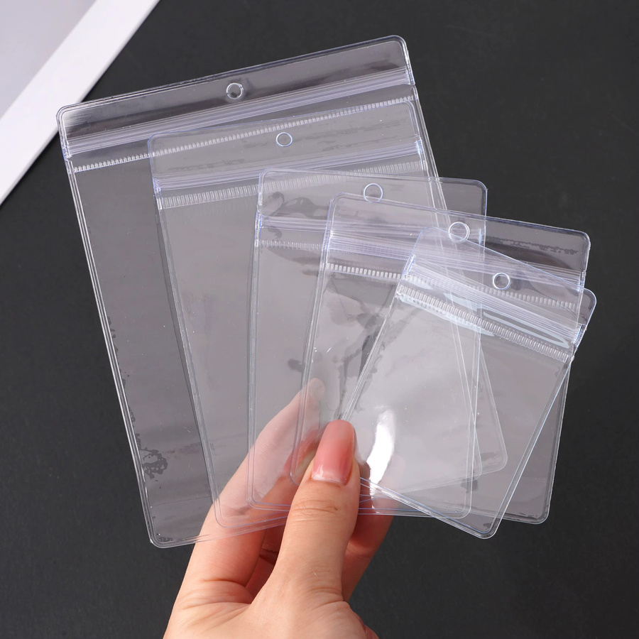 HMC 20 Stück transparente PVC-Abschlussbeutel mit Reißverschluss und Loch für Schmuck und Lebensmittel - Bild 2