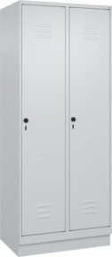 C+P Wäsche-Spind Classic PLUS mit Sockel, 2 Abteile, Grau, B/T/H: 80 x 50 x 195 cm - Bild 1