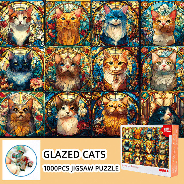 MaxRenard 12 Sternzeichen-Katzen-Design, Puzzle, 1000 Teile - Bild 1