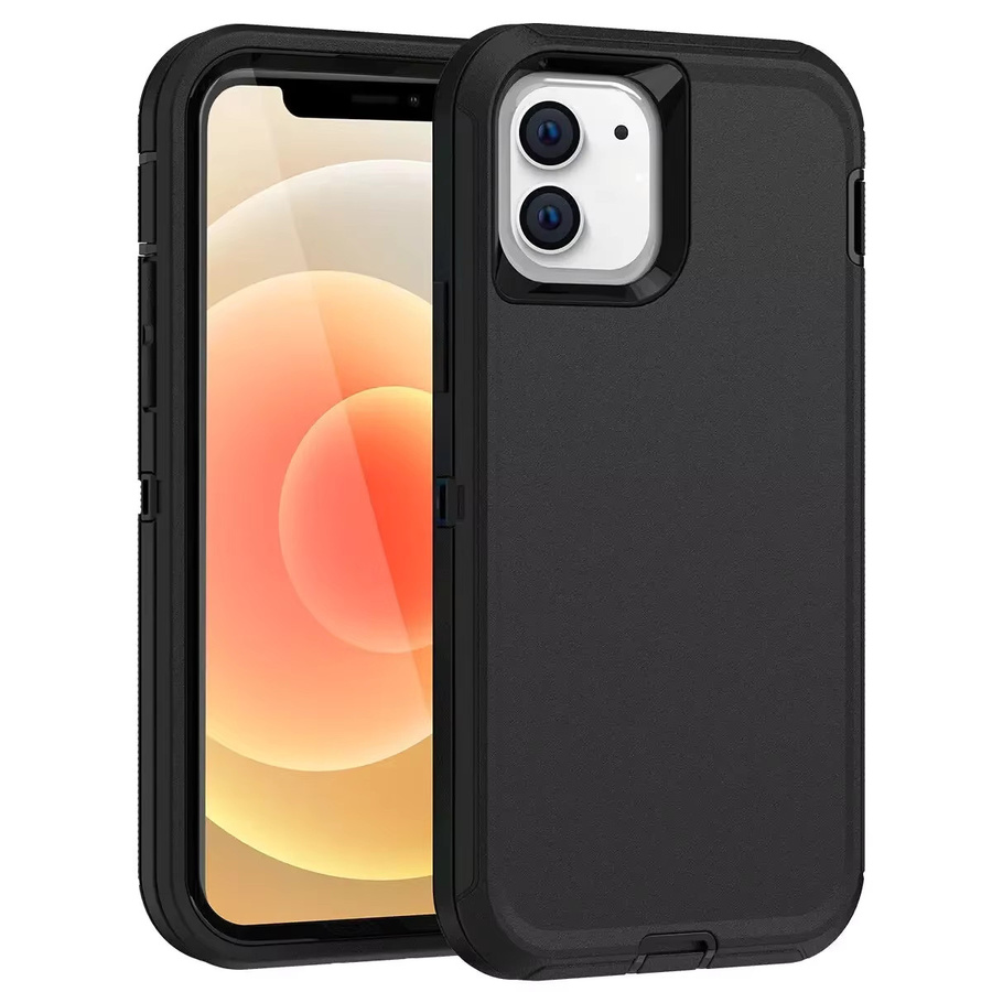 Robuste 3-in-1 Schutzhülle für iPhone 16 15 14 13 11 Pro Max Mini X XR XS Max SE in Militärschutzklasse, staubdicht und stoßfest, Farben: Schwarz, Rot, Lila - Bild 5