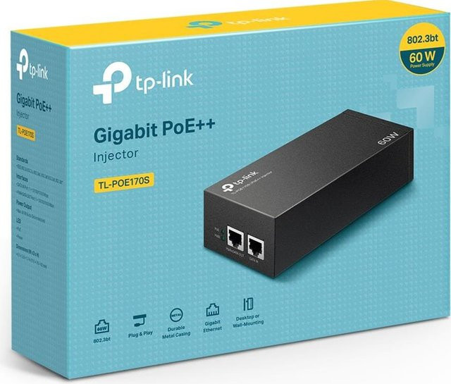 TP-Link TL-POE170S Gigabit Ethernet PoE-Injektor in Schwarz - Bild 1