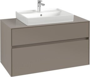 V&B Waschtischunterschrank Collaro mit Waschtisch und LED-Beleuchtung, Blau, B/T/H: 100 x 54,8 x 50 cm - Bild 1