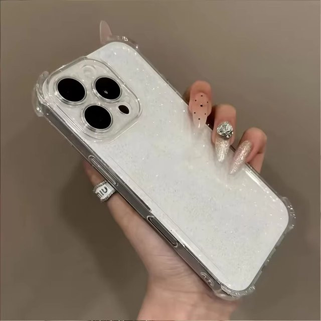 Glitzernde transparente Silikon-Handyhülle für Apple iPhone 17 16 15 14 13 12 Pro Max 11 stoßfeste Schutzhülle - Bild 1