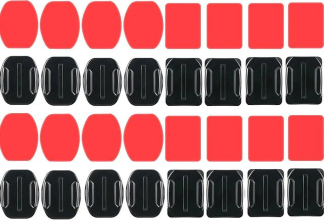 Action-Kamera Armaturenbrett-Halterung für GoPro Hero 13 und 12 mit flacher und gebogener Basis sowie wasserfestem 3M Klebeband in Schwarz - Bild 1