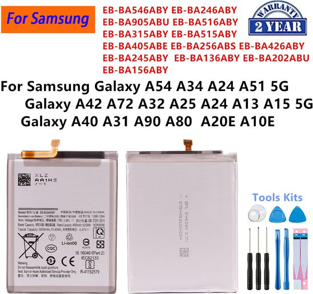 Samsung Akku für Galaxy A54 A34 5G A24 A51 A42 A32 A25 A13 A15 5G A40 A31 A90 A20E in Schwarz - Bild 1