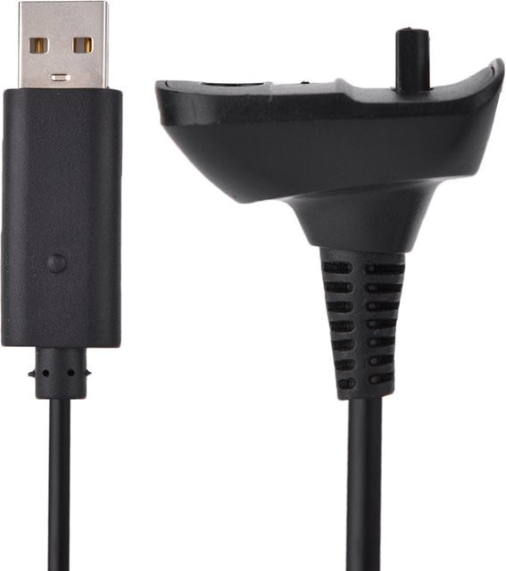 Microsoft USB-Ladekabel für Xbox 360 Controller in Schwarz mit Kupferkern für schnelles Laden - Bild 1