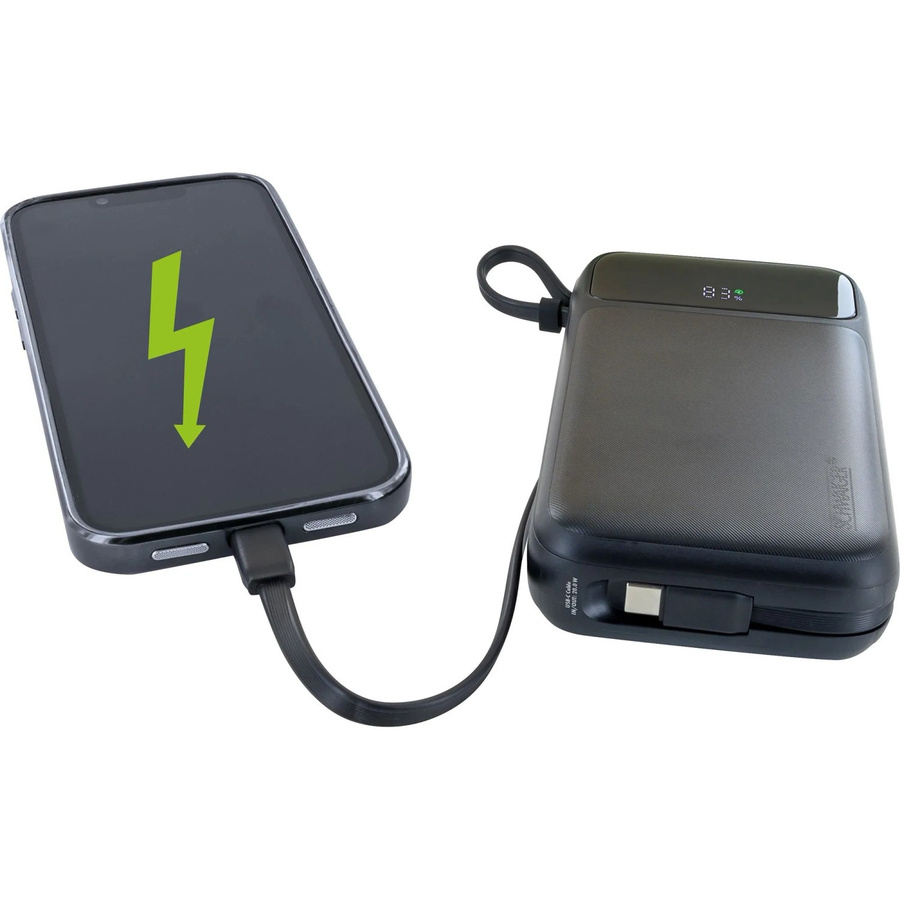 Schwaiger Powerbank LPBC2020 Magnetisch 20.000 mAh Schwarz mit USB-C, Lightning und USB-A - Bild 2