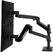 Ergotron LX Pro Doppel-Monitorarm für 2 Displays bis 27 Zoll, Tischmontage, Schwarz - Bild 1