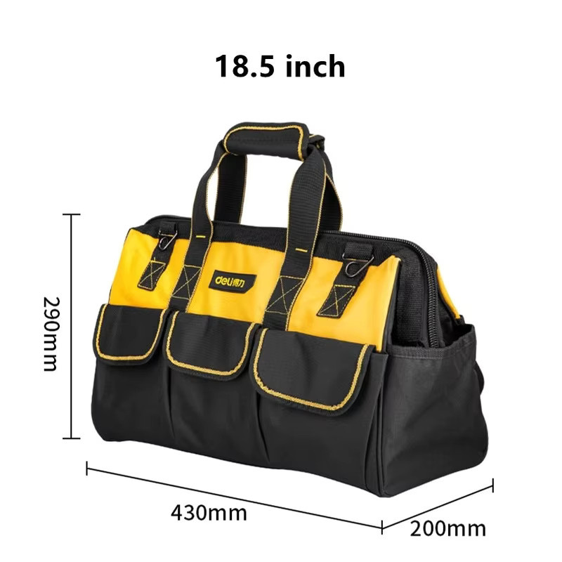 Deli Elektriker-Werkzeugtasche aus verschleißfestem Material für Holzbearbeitung und Reparaturen, B/T/H: 43,0 x 29,0 x 20,0 cm - Bild 6