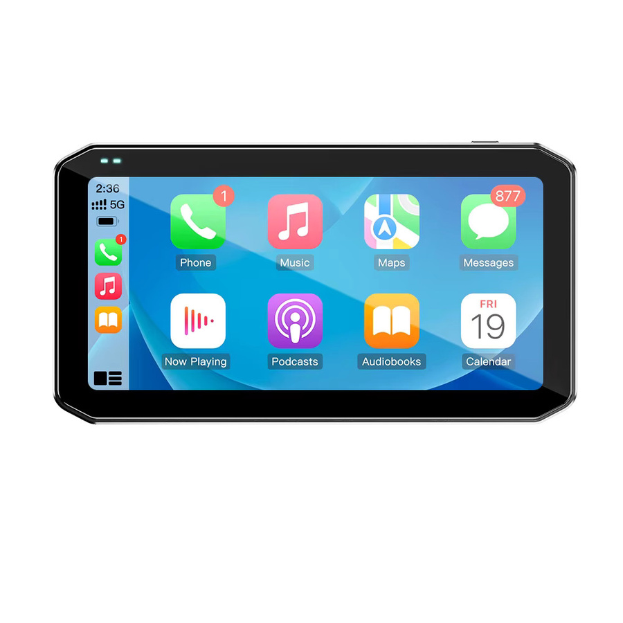 GrandNavi Tragbarer 6,25 Zoll Motorrad GPS Navigator mit Wireless CarPlay und Android Auto, IP67 Wasserdicht, Schwarz mit DVR Stick Recorder und WIFI - Bild 7