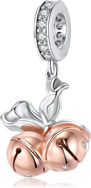 YIRAN Jewelry Charm Bow Bell, 925 Silber, Roségold, Zirkonia, Damen - Bild 1