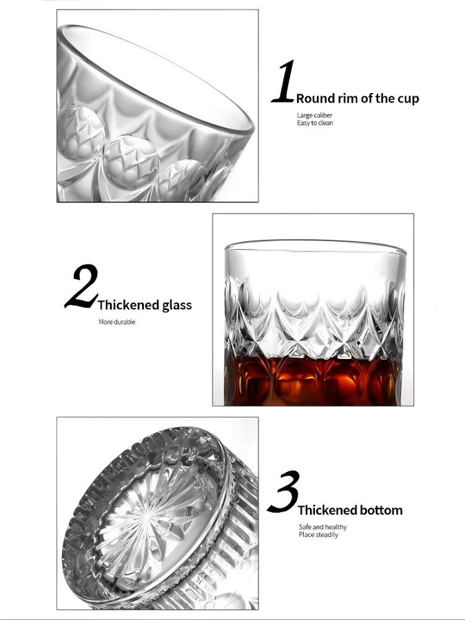 HeY Whiskey Glas Tumbler Brilliant Bark Texture in Lila Transparent, 240 ml - Bild 6