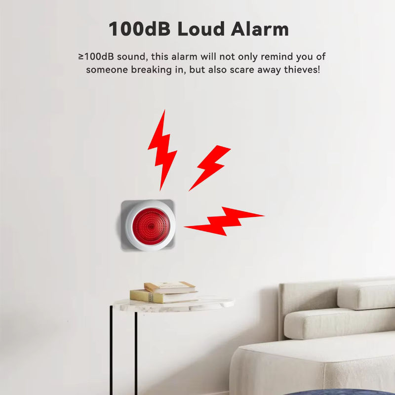 Meian Tuya Drahtlose Sirene mit 100dB Alarm für Smart Life APP und ZigBee 3.0 Gateway, Weiß - Bild 2
