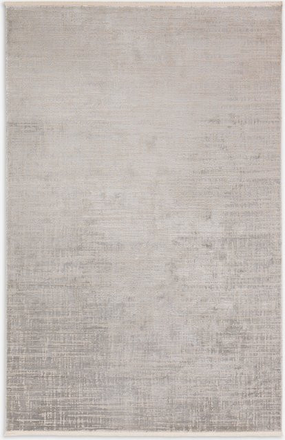 Moderner Teppich JOOP! LINES in Silber mit Streifenmuster und Fransen aus Polyester - Bild 1