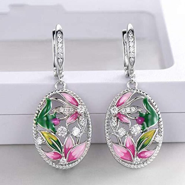 YIRAN Jewelry Hängeohrringe, Bunt, Zirkonia, Silber, Damen - Bild 1