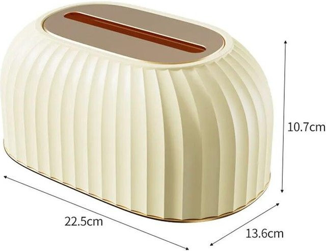 NATAWA Taschentuchbox in nordischem Streifen-Design, gelb - Bild 1