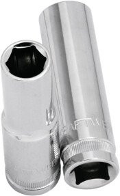 Kraftwerk Stecknuss 1/2 Zoll Tiefe 19 mm aus Chrom-Vanadium in Silber - Bild 1