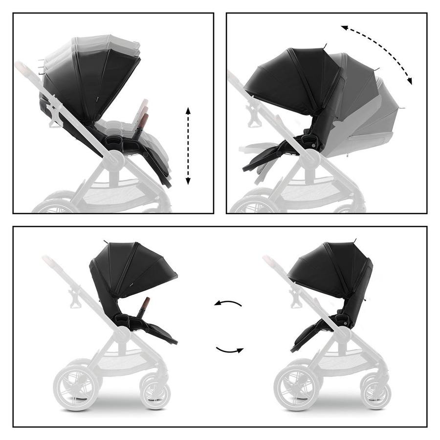 Hauck Buggy Comfort N Care 2in1 Kinderwagen in Black mit Beendecke, Babyschalenadapter, Getränkehalter und Federung - Bild 5