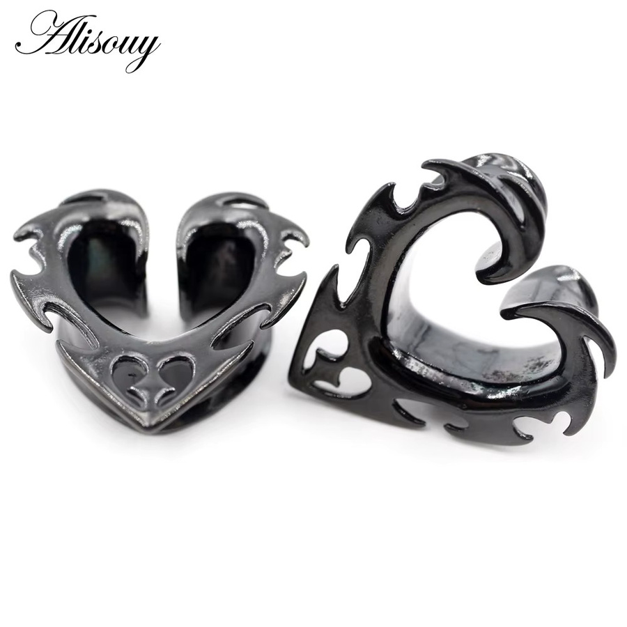 Alisouy Ohrringe Piercing, Kupfer Legierung, Herz, Unisex - Bild 2