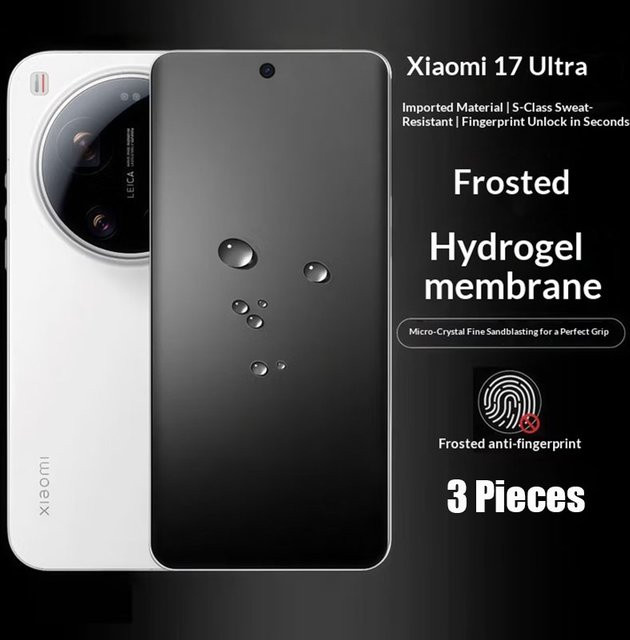 3er-Pack Hydrogel-Schutzfolien für Xiaomi 17 Ultra und Xiaomi 17 Pro Max, transparente TPU-Displayfolie zur vollständigen Abdeckung - Bild 1