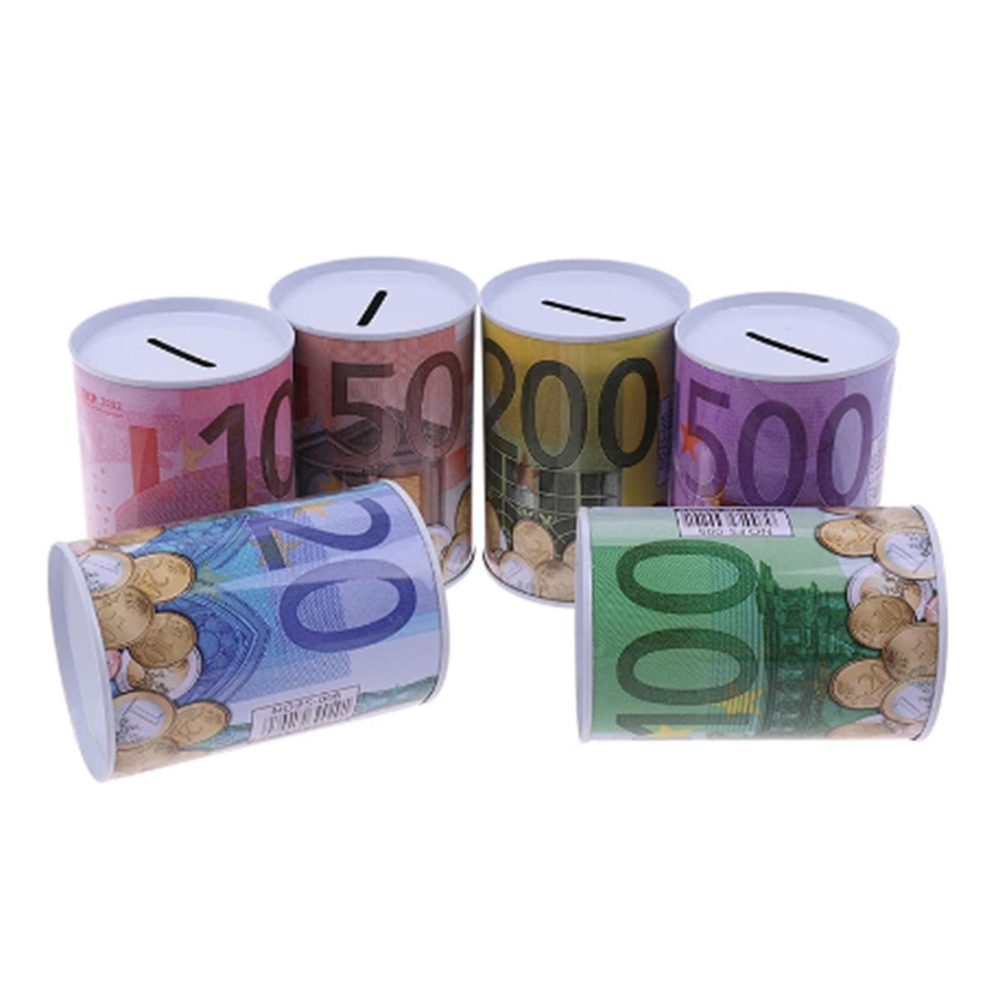 Niedrige EURO-Spardose aus Metall für Kinder zum Sammeln von Bargeld - Bild 2