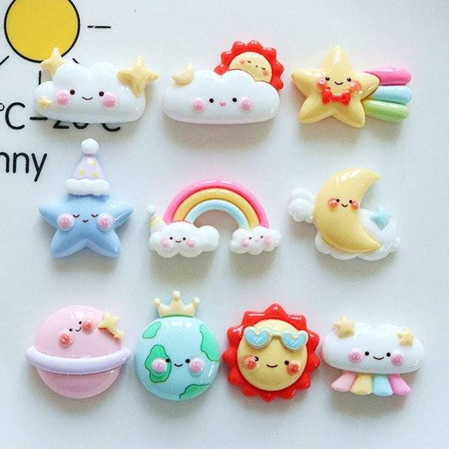 TSXJY Schmuck Bögen, Cartoon Regenbogen, Sterne, Wolken, Kunststoff, Bunt, Unisex - Bild 1