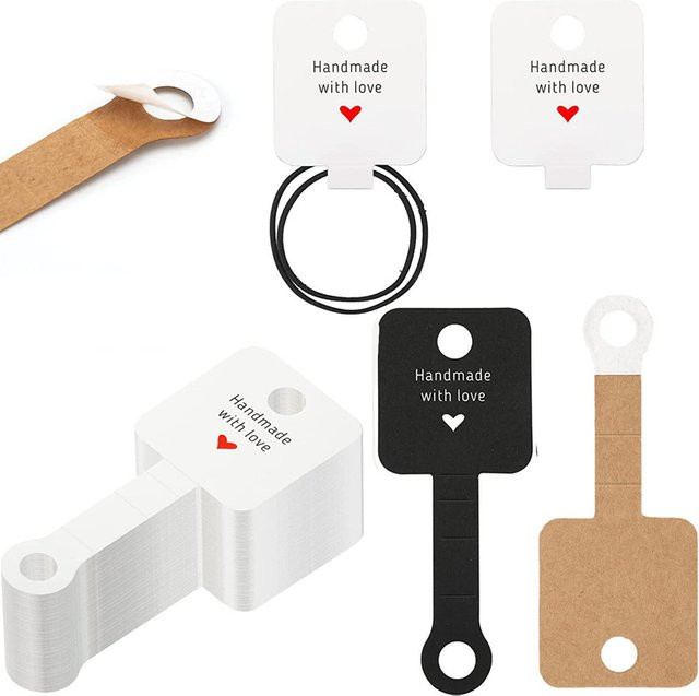 50 Stück Selbstklebende Schmuckkarten aus Papier für Halsketten, Ringe und Armbänder zur Schmuckverpackung und Präsentation - Bild 1