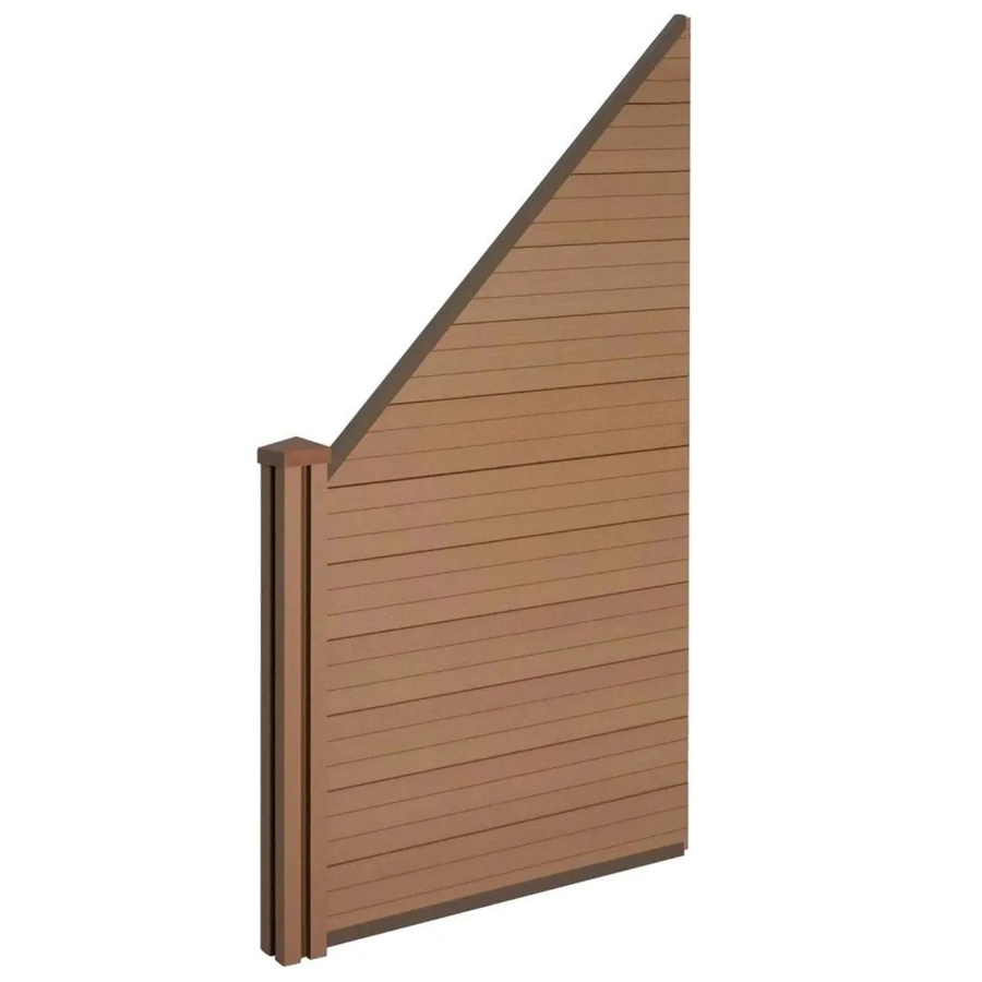 MCW WPC-Sichtschutz Savoie Windschutz Zaun Erweiterungselement Schräg Links 0,98m Teak - Bild 2