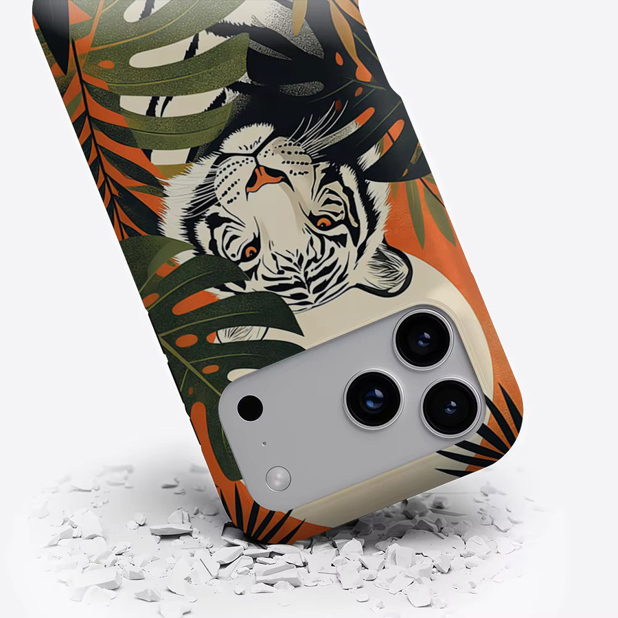 Aurea Case Matte Bumper MagSafe Schutzhülle für iPhone 13 bis 17 Pro Max in Jungle White Tiger - Bild 3