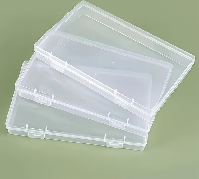 3er-Set transparente Kunststoff-Aufbewahrungsboxen mit festem Deckel zur Organisation von Dokumenten und Zeitschriften - Bild 1