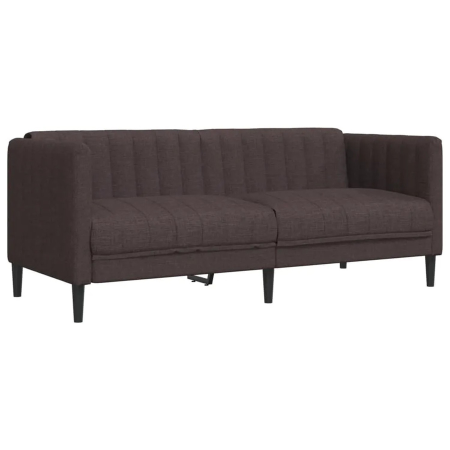 vidaXL 2-Sitzer Sofa Dunkelbraun mit Stoffbezug und Massivholzrahmen, Breite: 176 cm, Höhe: 76,5 cm, Tiefe: 74,5 cm - Bild 2