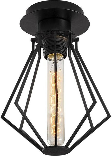 Opviq Deckenleuchte Oylat Schwarz im Industrial Design mit E27 Fassung, B/H/T: 18 x 25 x 18 cm - Bild 1