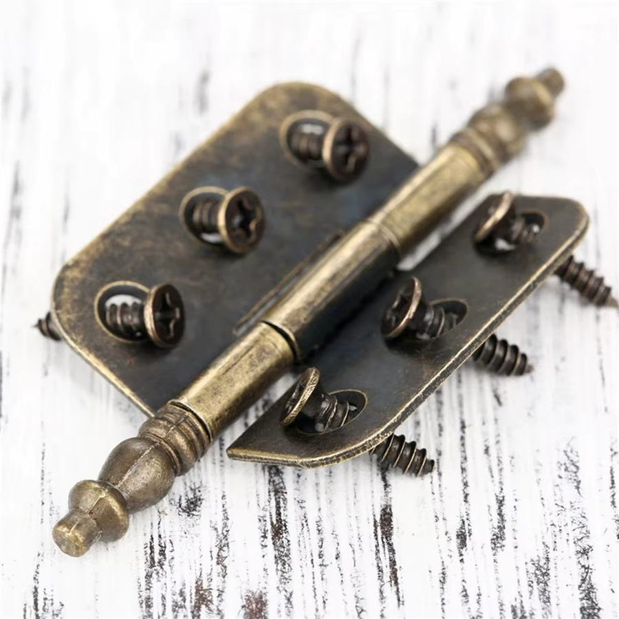 Dekorative Antik-Bronze-Kronenscharniere aus Messing in Gold für Schmuckschatullen und Boxen mit 6 Löchern - Bild 3
