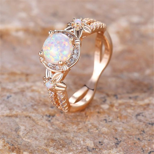 Verlobungsring Kupfer, Gold, Zirkonia, Damen - Bild 1