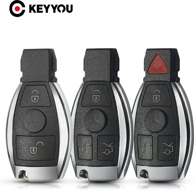 KEYYOU Ersatzgehäuse für Mercedes Benz S-Klasse Smart Auto Schlüssel in Schwarz im NEC und BGA Stil für Modelle ab Baujahr 2000 - Bild 1