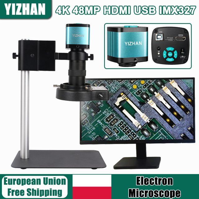 YIZHAN Digitalmikroskop 4K 48MP mit 1080P 60FPS HDMI und USB Anschluss, 1-130X Objektiv für Telefon und PCB Reparatur - Bild 1
