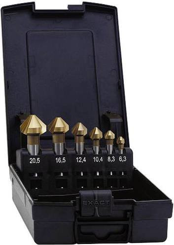 Exact 05568 Kegelsenker-Set aus HSS TiN in Gold mit Zylinderschaft, 5-teilig - Bild 1